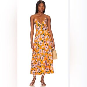 Free People Finer Things Printed Midi Dress